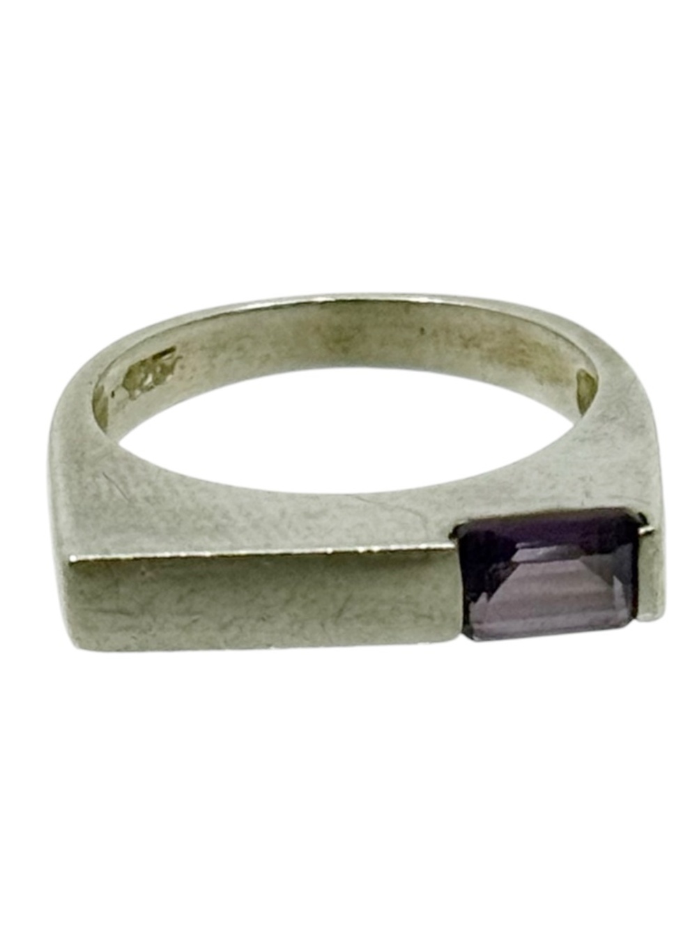 Modernist sterling silver amethyst ring - GM1083